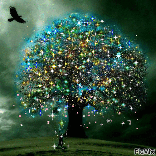 christmas tree sparkle Happy peaceful and healthy New Year